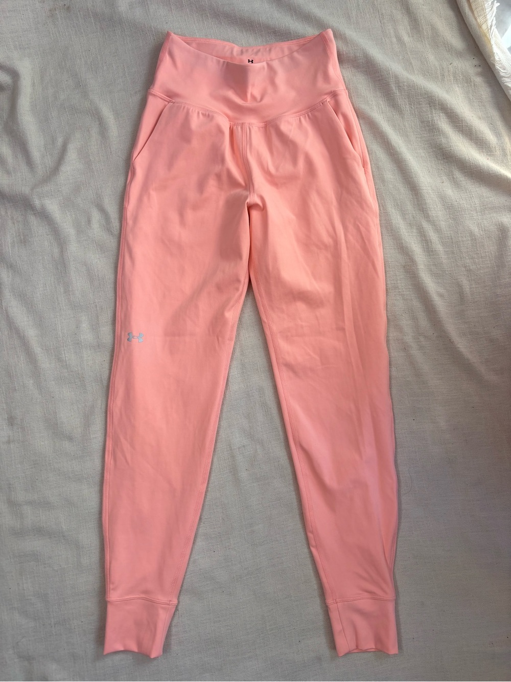 Under Armour Girls Coral Pink High-Waist Leggings